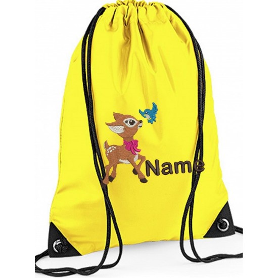 Embroidered Personalised Baby Deer Gym Bag