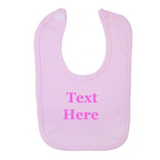 Embroidered Pink Baby Bib