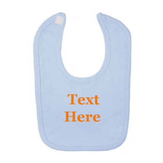 Light Blue Baby Bib Embroidered  