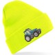 Embroidered Blue Tractor, Unisex Adults Beanie/Hat with Cuff 