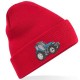 Embroidered Blue Tractor, Unisex Adults Beanie/Hat with Cuff 