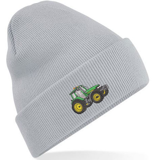  Embroidered Green Tractor Adults Unisex Beanie/Hat with Cuff .