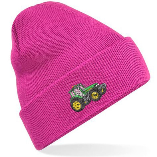  Embroidered Green Tractor Adults Unisex Beanie/Hat with Cuff .