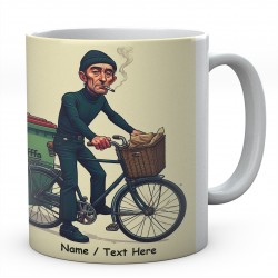 Personalised Old Man On Push BIke Smoking Mug Gift Ideal Coffee / Tea