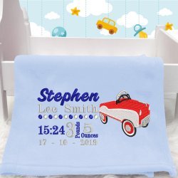 Personalised Car Baby Blanket (Birth Block)