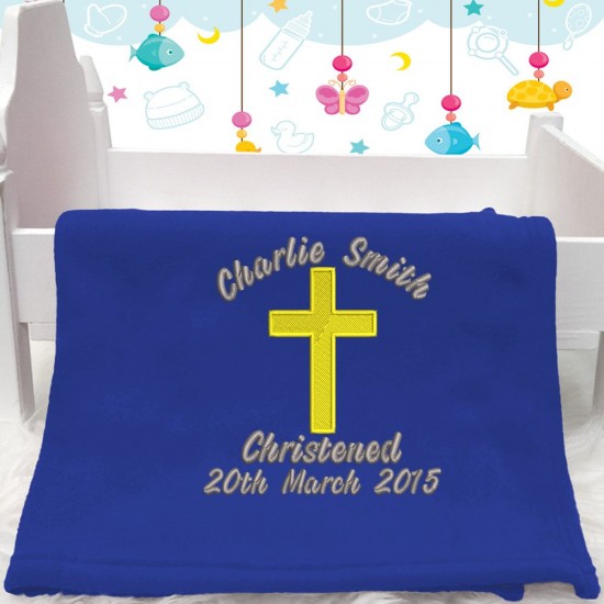 Personalised Embroidered Christening Baby Blanket 