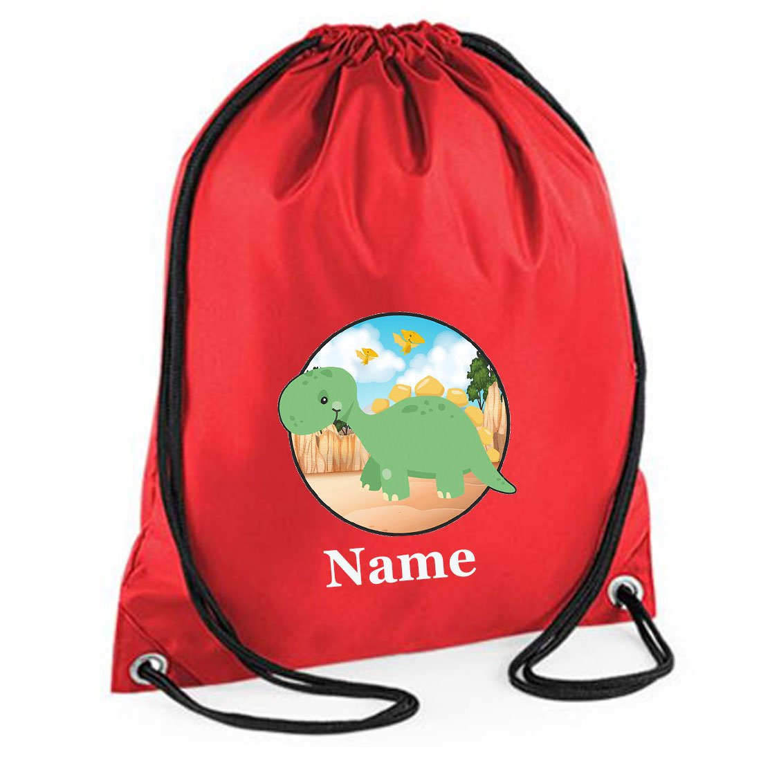 Dinosaur Gym Bags : Drawstring Personalised Dinosaur Printed ...