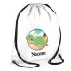 Drawstring Personalised Dinosaur Printed Gym Bags