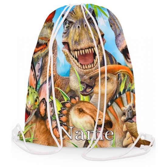 Personalised Dinosaur Selfie 2 Gym Bag