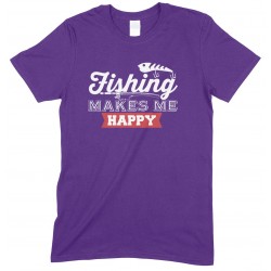 Fishing Makes Me Happy-Adults Fishing T Shirt