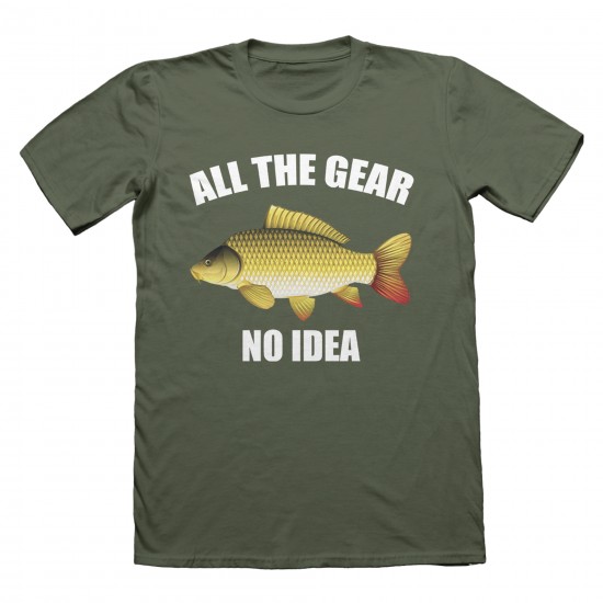 All The Gear No Idea Carp Fishing T Shirt Funny Mens Unisex Fisherman Angling Gift