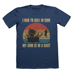 I Had To Call In Sick My Arm Is In A Cast Carp Fishing T Shirt design 2 Funny Mens Unisex Fisherman Angling Gift