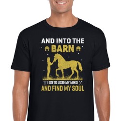 And Into The Barn Unisex Black T Shirt
