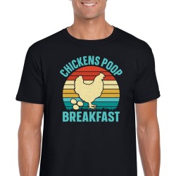 Chickens Poop Breakfast Unisex Black T Shirt