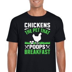 Chickens The Pet Unisex Black T Shirt