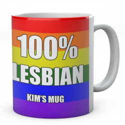 100% Lesbian Personalised Ceramic Mug