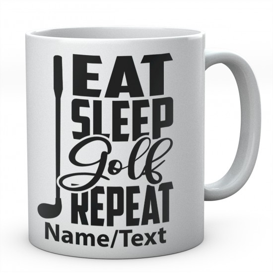 Eat Sleep Golf Repeat Personalised Ceramic Mug