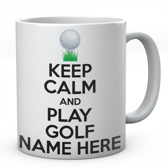 Keep Calm And Play Golf Personalised Ceramic Mug