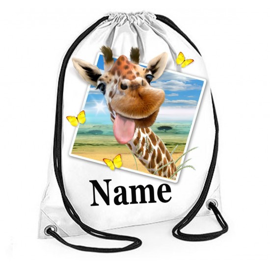 Personalised Giraffe Selfie Gym Bag