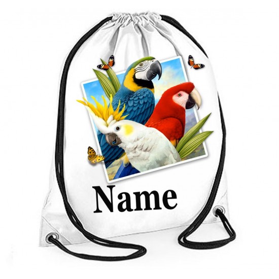 Personalised Parrots Selfie Gym Bag