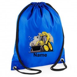 Personalised Koolart Yellow Digger 0174 Printed Gym Bag