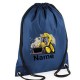 Personalised Koolart Yellow Digger 0174 Printed Gym Bag