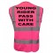 Young Rider Pass With Care Printed Pink Adults Hi Vis Vest