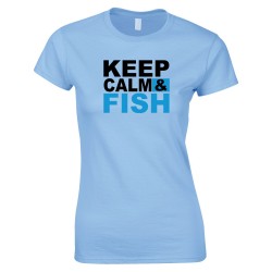 Keep Calm & Fish - Ladies Style T Shirt