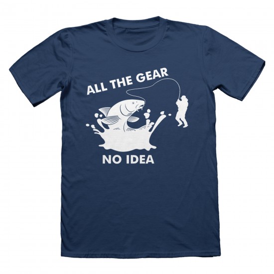 All The Gear No Idea  Barbel Fishing T Shirt Funny Children's Fisherman Angling Gift