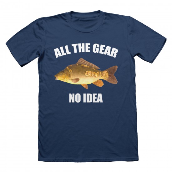 All The Gear No Idea Mirror Carp Fishing T Shirt Funny Children's Fisherman Angling Gift