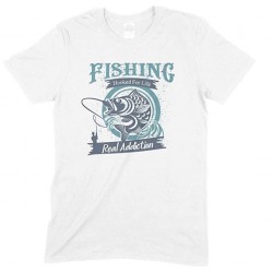  Fishing Hooked for Life -Real Addiction-Kids T Shirt Boy-Girl
