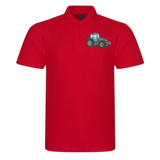 Polo Shirt Embroidered Blue Tractor  