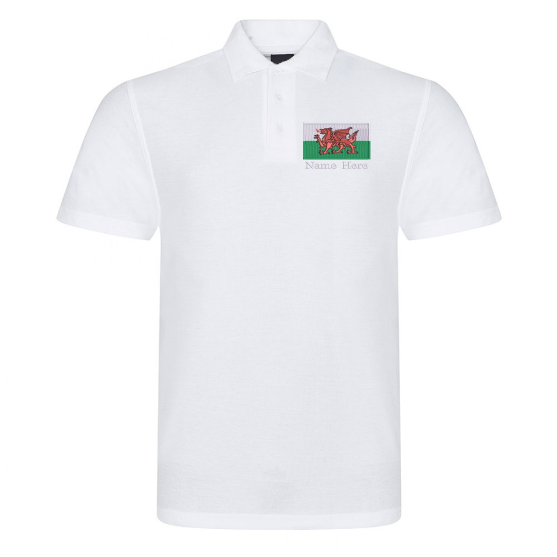 Mens Workwear Polo Shirts : Welsh Flag Polo Shirt