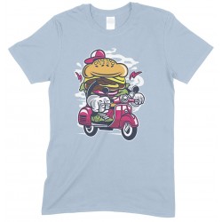 Burger scooter Cartoon - Children's Funny T Shirt Boy-Girl 