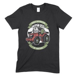 Easily Distracted By Tractors- Humorous T Shirt - Unisex Funny Tractor T Shirt