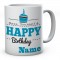 Personalised Happy Birthday Blue Cake Mug Novelty Gift Ideal Coffee / Tea