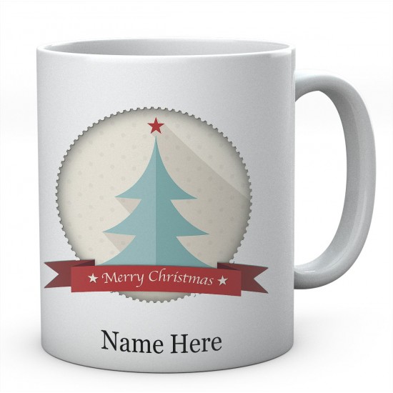 Merry Christmas Tree Personalised Ceramic Mug