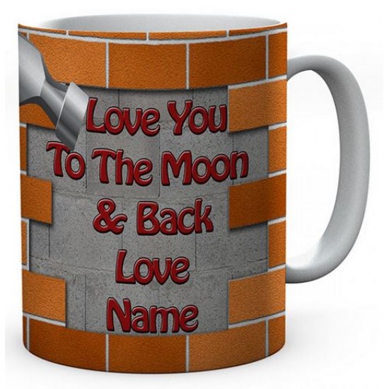  DIY Father's Day Ceramic Mug (love You To The Moon & Back Love Name) 