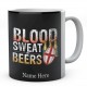 Personalised Blood Sweat And Beers England Rugby Mug