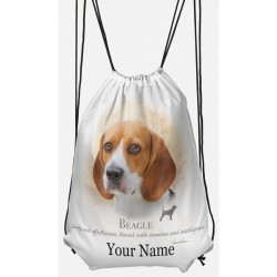 Personalised Beagle Drawstring Gym Bag