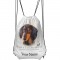 Personalised Black And Tan Dachshund Drawstring Gym Bag