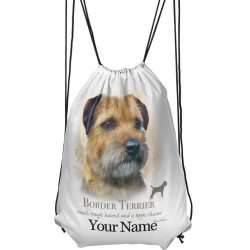 Personalised Border Terrier Drawstring Gym Bag