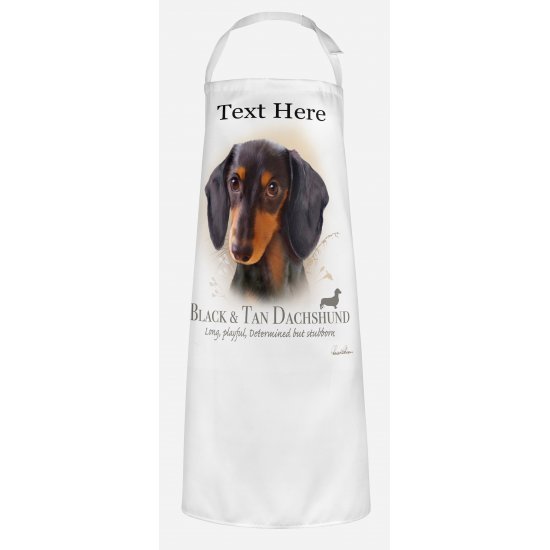 Personalised Black n tan dachshund Dog Apron