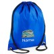  Embroidered Blue Camper Van Drawstring Gym Bag