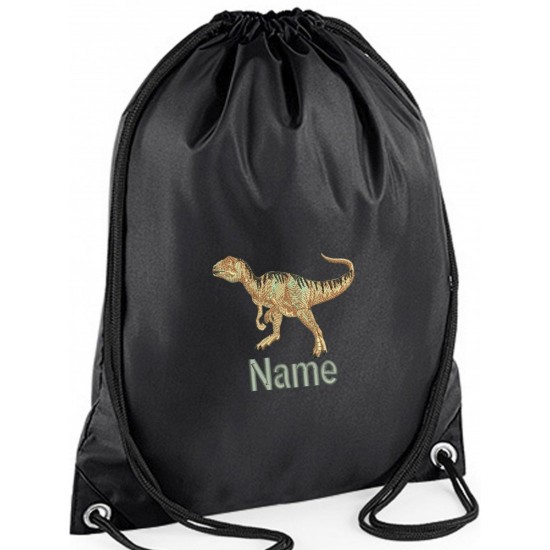 Embroidered Dinosaur Gym Bag 