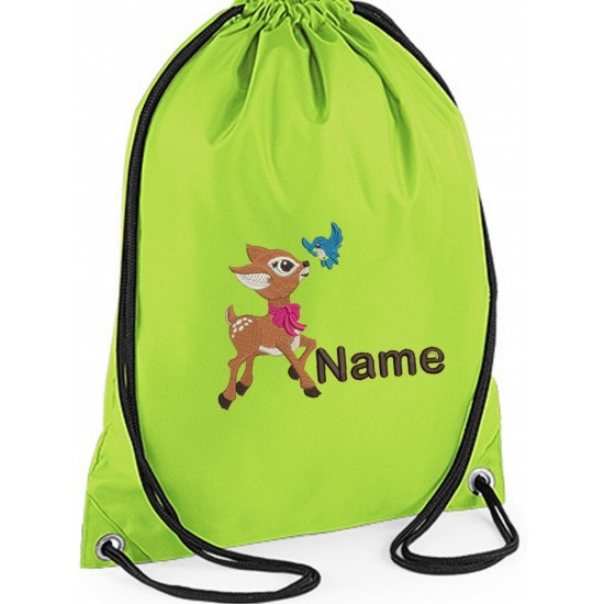 Embroidered Personalised Baby Deer Gym Bag