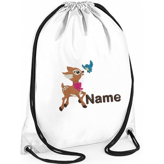 Embroidered Personalised Baby Deer Gym Bag