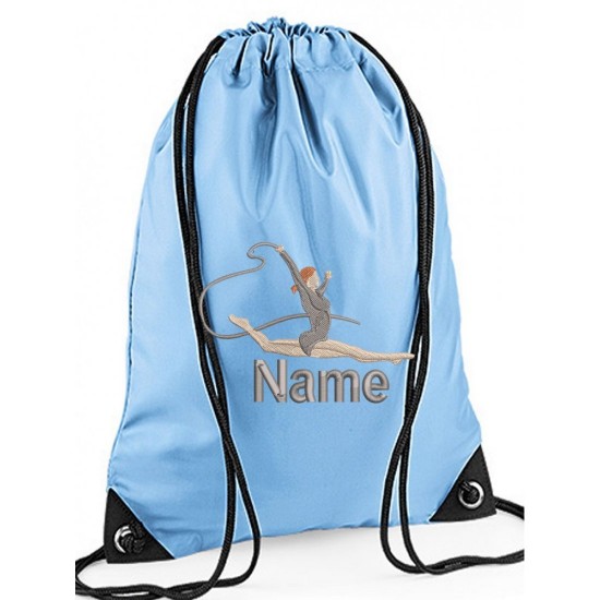 Personalised Embroidered Gymnastics Drawstring Gym Bag