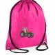 Personalised EMBROIDERED Red Tractor Drawstring Gym Bag 