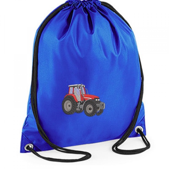 Personalised EMBROIDERED Red Tractor Drawstring Gym Bag 